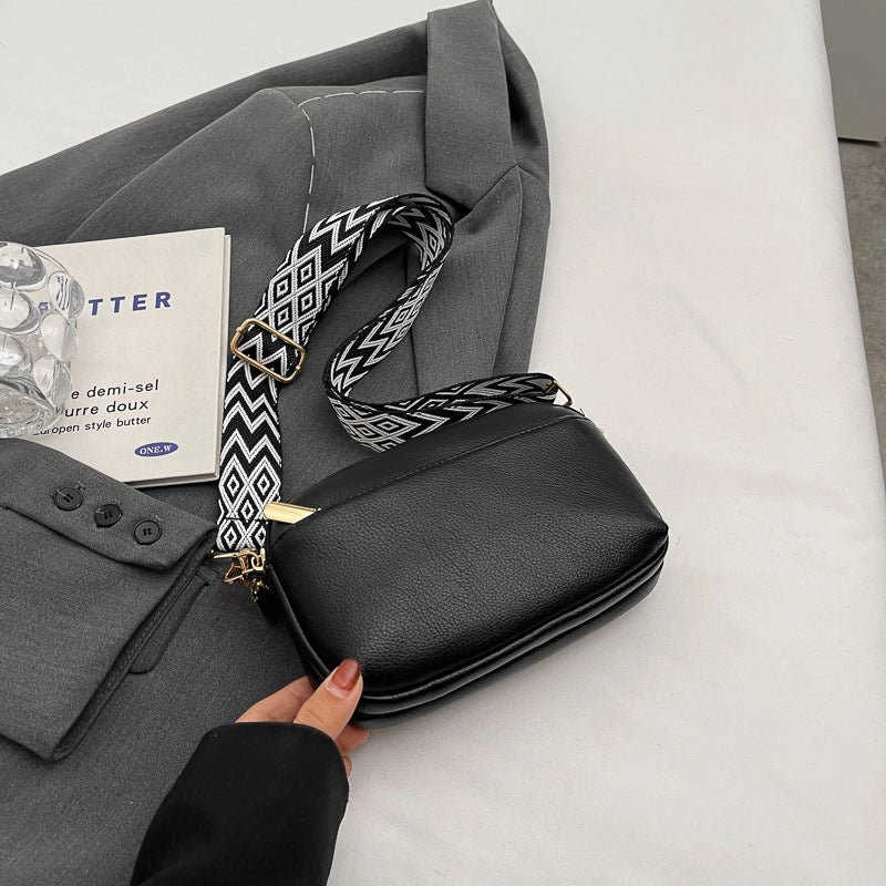 Women's Pu Leather Geometric Solid Color Elegant Classic Style Square Zipper Shoulder Bag Crossbody Bag