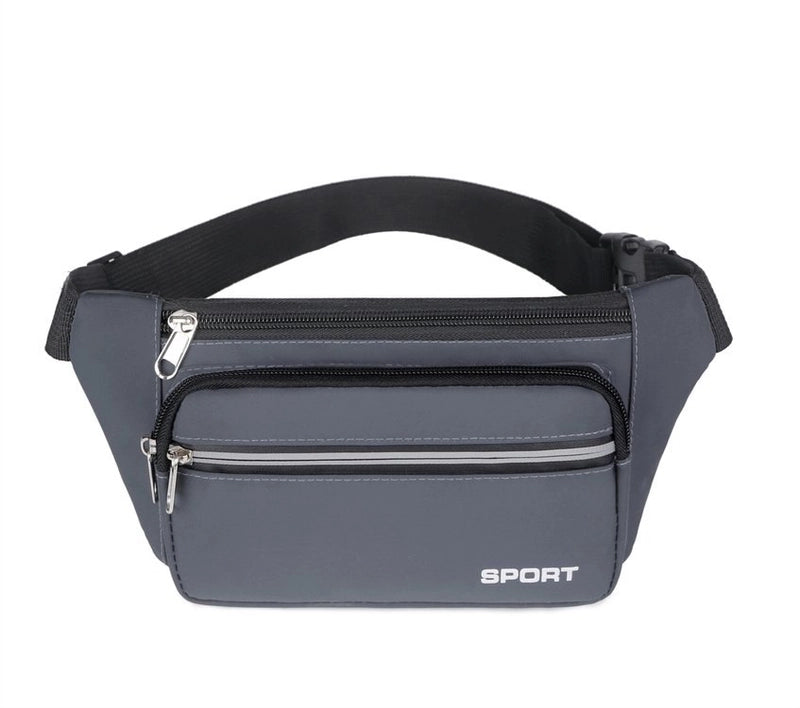 Men's Solid Color Nylon Zipper Fanny Pack