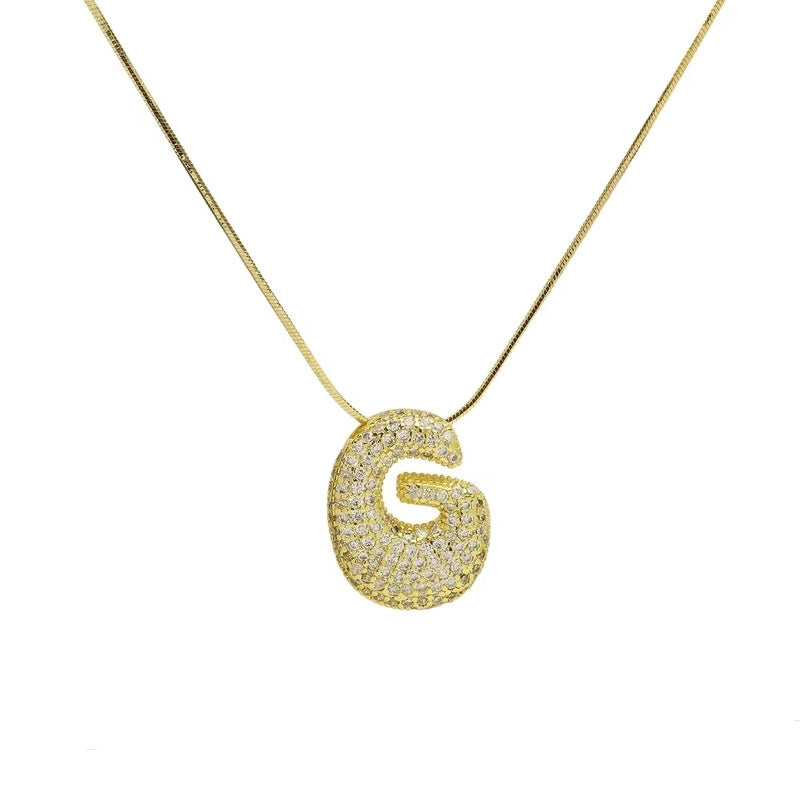 Minimalist Classic Style Letter Copper Plating 18K Gold Plated Pendant Necklace