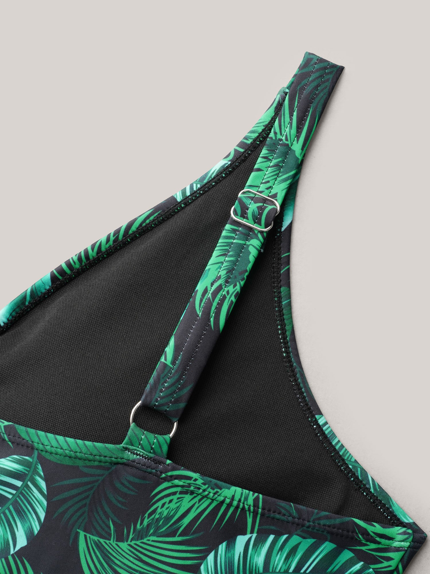 Tropical Leaf Print One-Piece Swimsuit