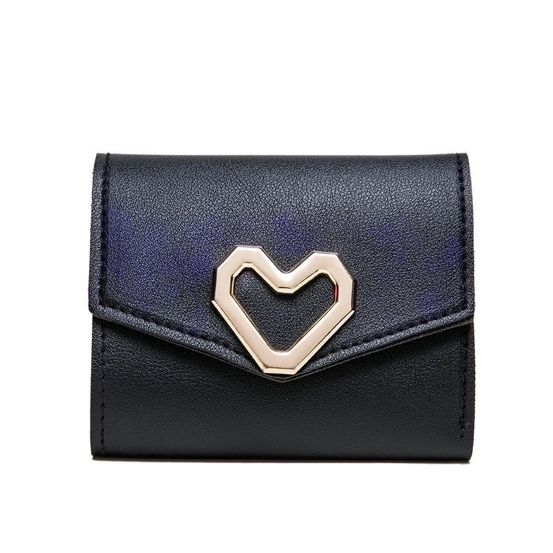 Women's Heart Shape Pu Leather Magnetic Buckle Wallets