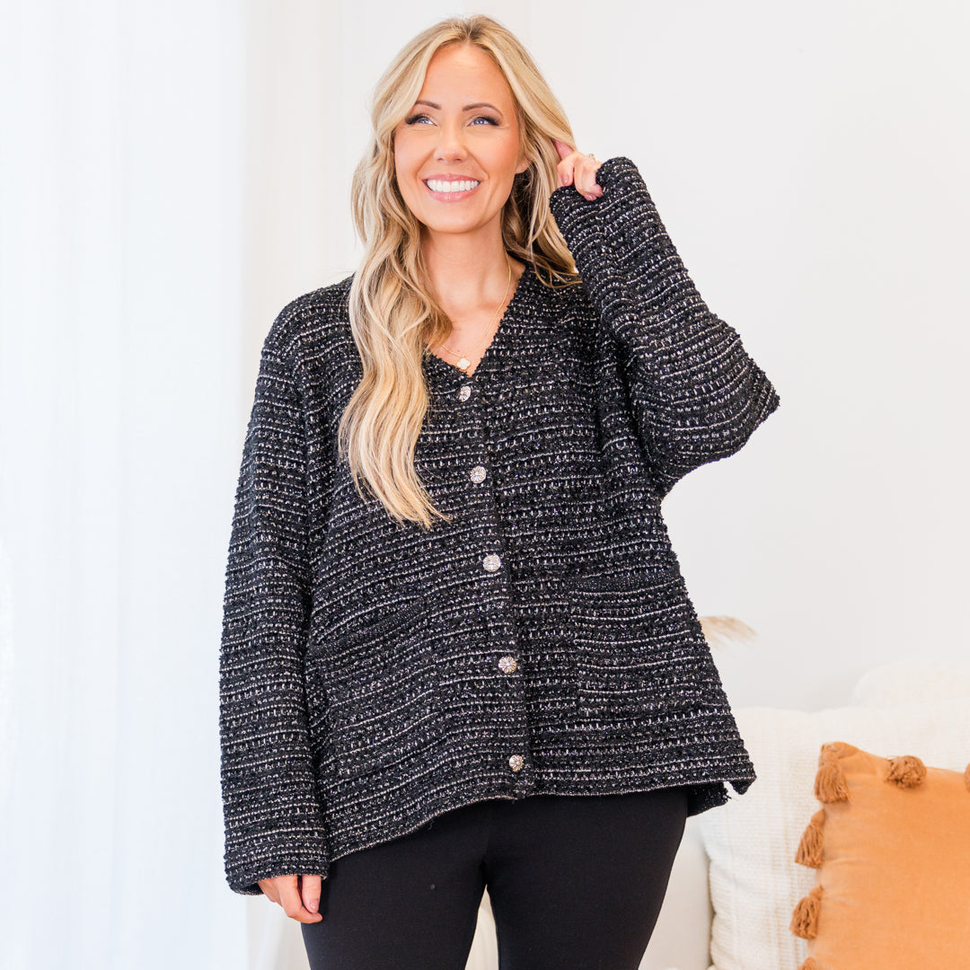 It's So Chilly Cardigan. Black