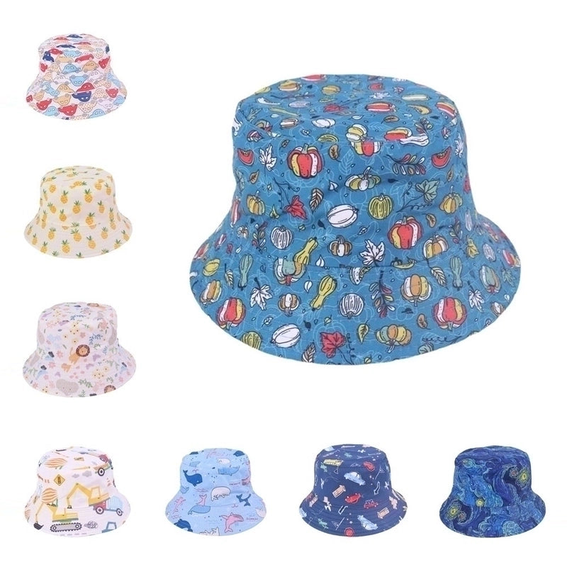 Children Unisex Basic Color Block Bucket Hat