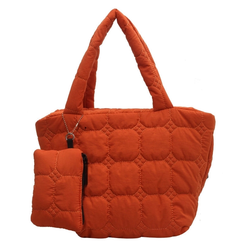 Women's All Seasons Nylon Solid Color Streetwear Square Zipper Shoulder Bag Tote Bag
