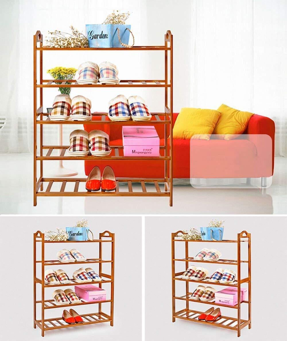 5 Tier Bamboo Wooden Shoe Rack Shoe Organizer