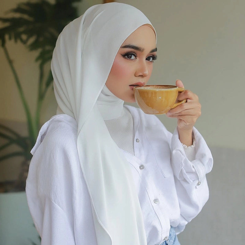 Women's Minimalist Solid Color Chiffon Scarf