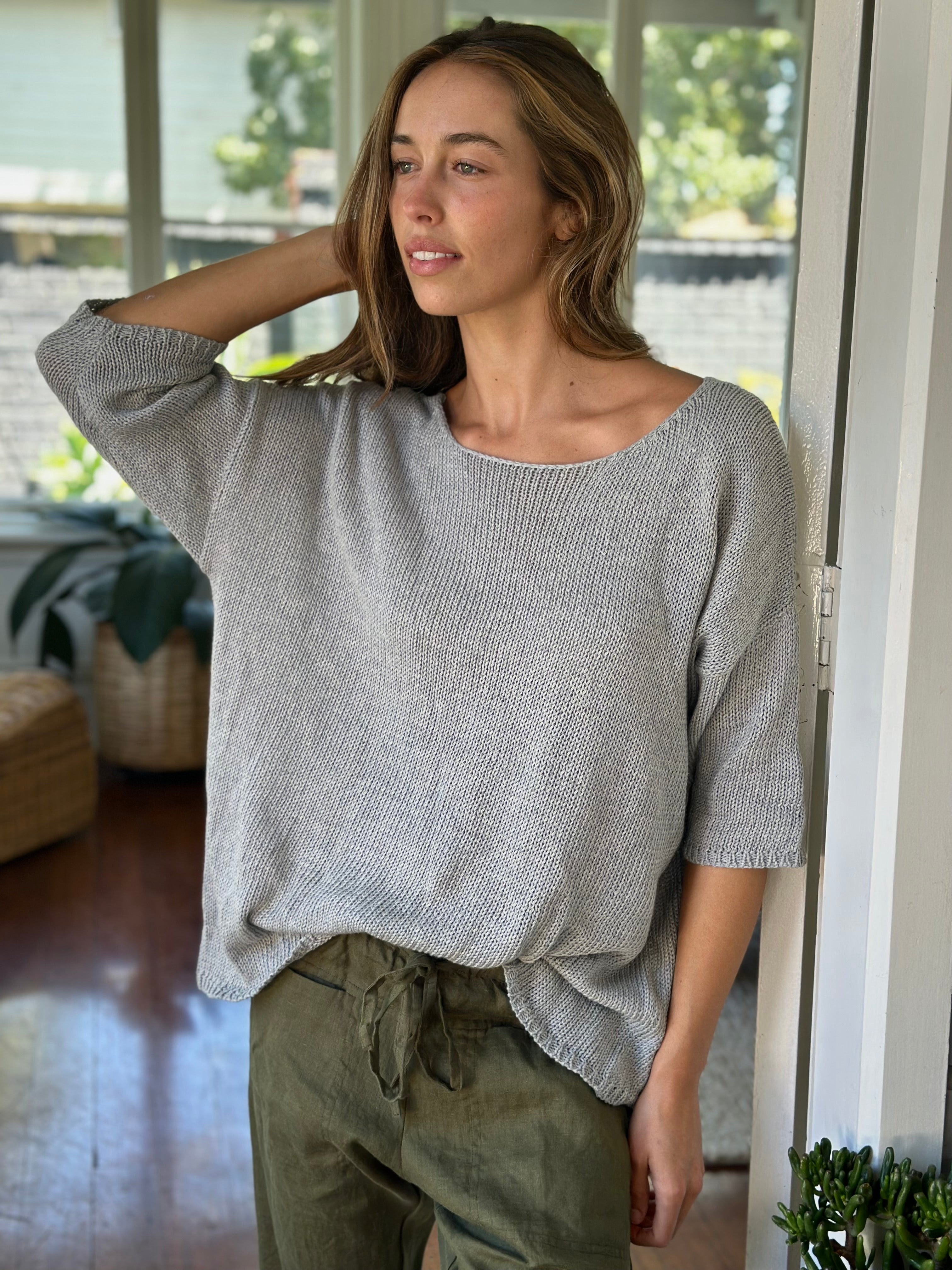 top - pebble cotton knit