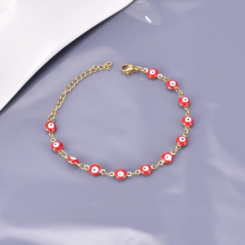 Retro Minimalist Eye 304 Stainless Steel Titanium Steel 18K Gold Plated Bracelets In Bulk