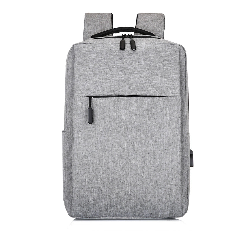 Business Solid Color Square Zipper Functional Backpack