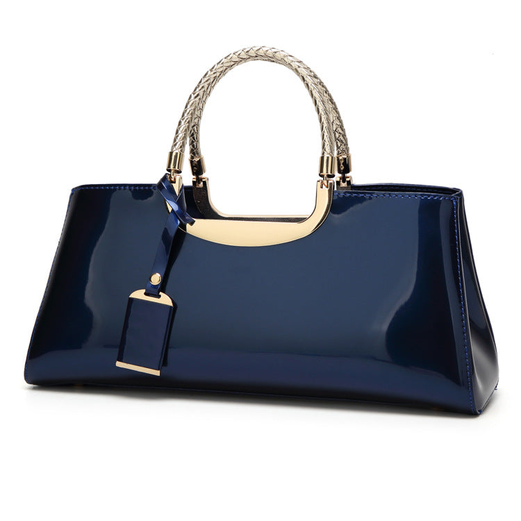 Glossy Patent Leather Fashion Bridal Tote Bag