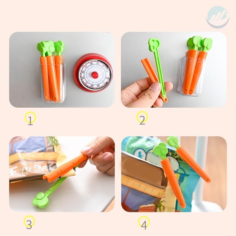 Carrot Food bag sealing clip. 5 PCs