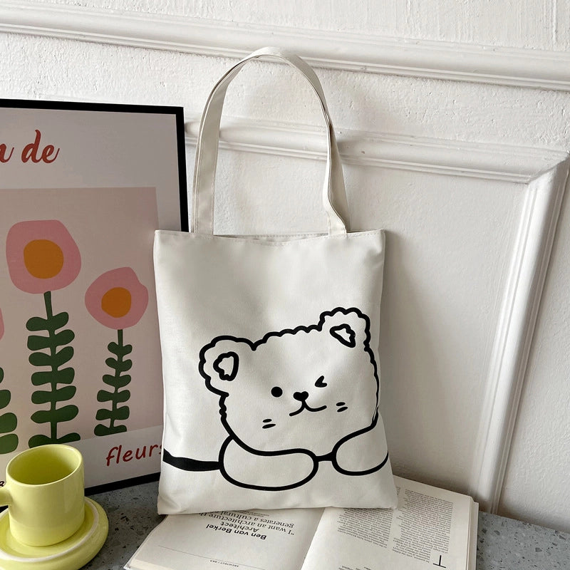 Women's Preppy Style Letter Oxford Cloth Shopping Bags