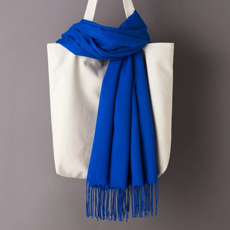 Thin Cashmere Scarf Solid Color Tassel Shawl LOGO Gift Scarf Factory Direct