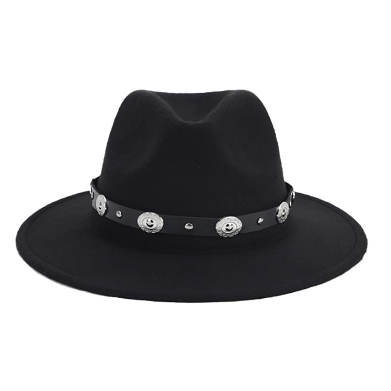 New Black Hat Panama Hat Western Denim Jazz Hat Vintage Felt Hat