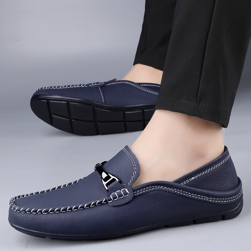 Gptsolvy New Men's Loafers Handmade Leather Shoes Men Tennis Casual Driving Flats Slip-On Boat Shoes Plus Size 48 49 Mokassin Lazy Shoes