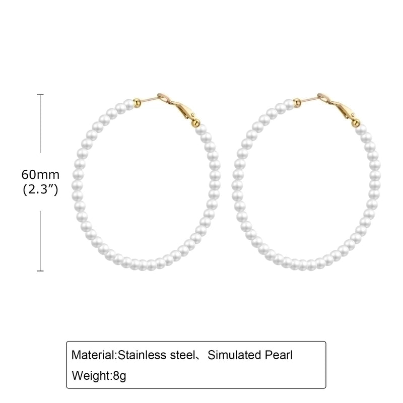 1 Pair Minimalist Geometric 303 Stainless Steel Hoop Earrings