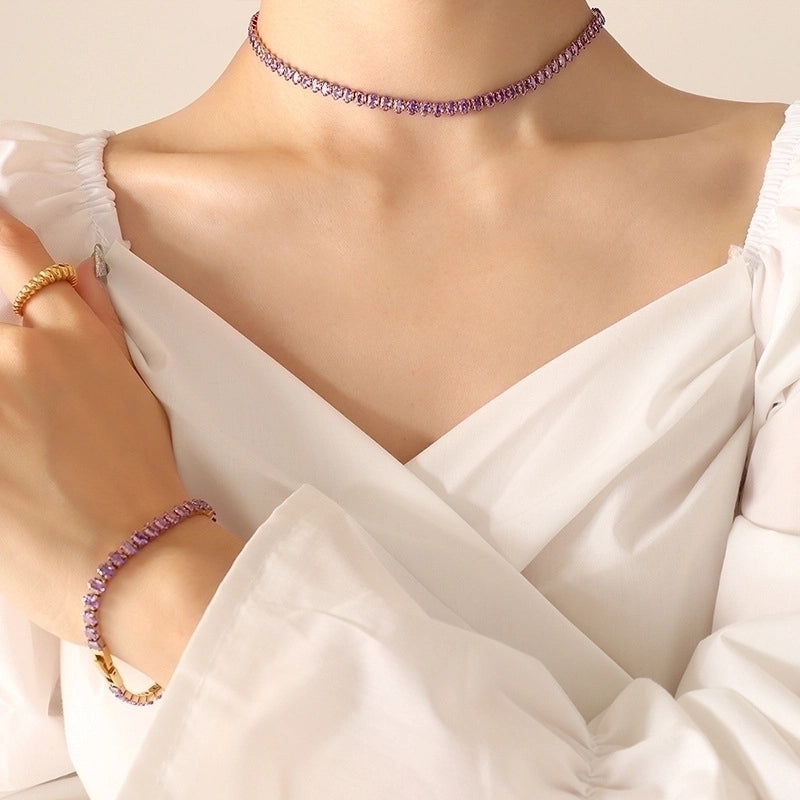 Fashion 304 Stainless Steel Zircon 18K Gold Plated Plating