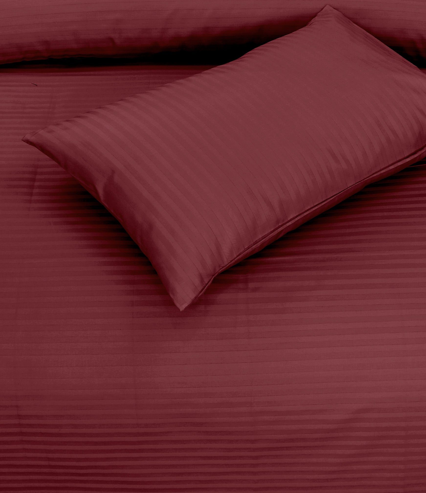 Maroon Stripe-Bed Sheet Set
