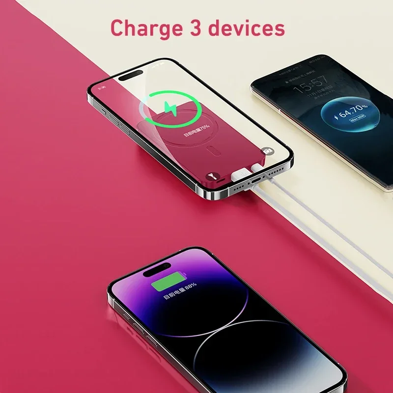 Magnetic Wireless 20000mAh Power Bank Portable External Battery for IPhone 16 15 14 13 Samsung S24 Xiaomi Fast Charge Powerbank