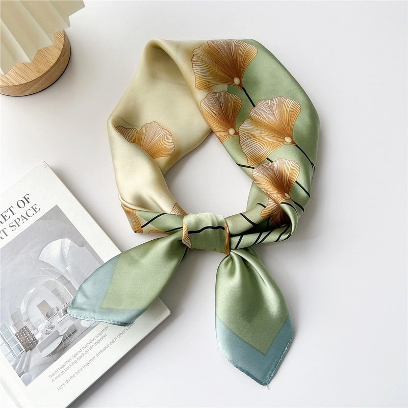 Women's Cartoon Style Cute Minimalist Printing Polyester Printing Silk Scarf