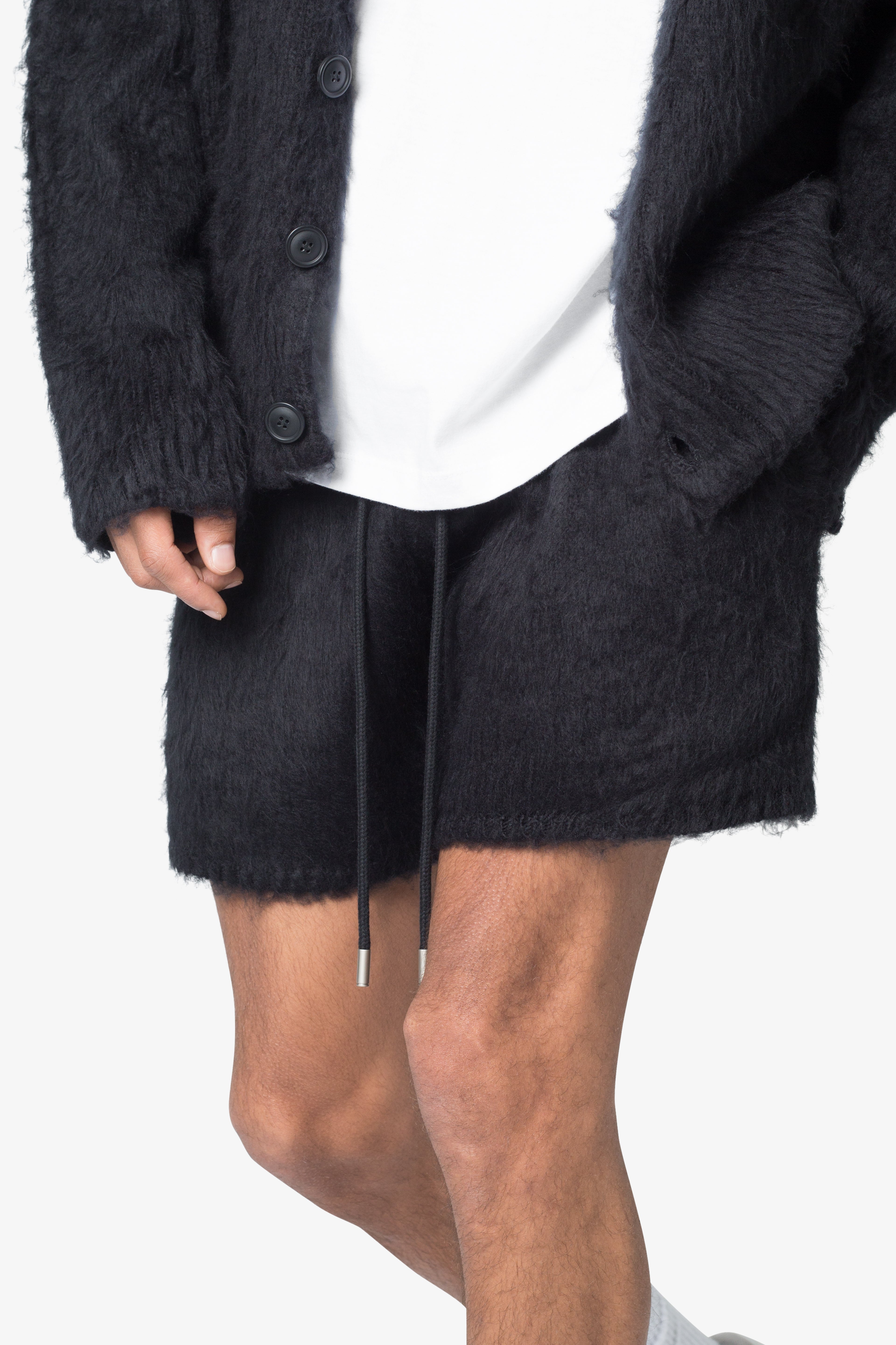 Fuzzy Sweatshorts - Black