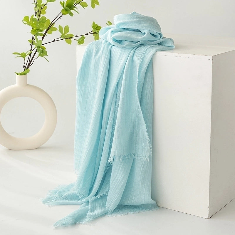 Women's Minimalist Solid Color Polyester Silk Scarf