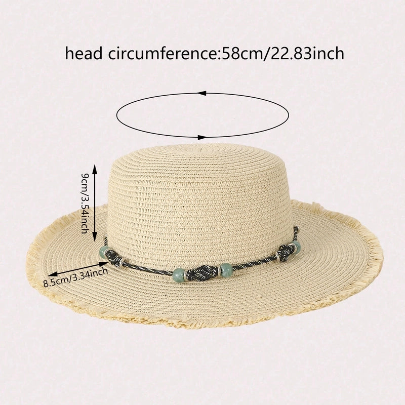 Women's Basic Vacation Solid Color Big Eaves Straw Hat