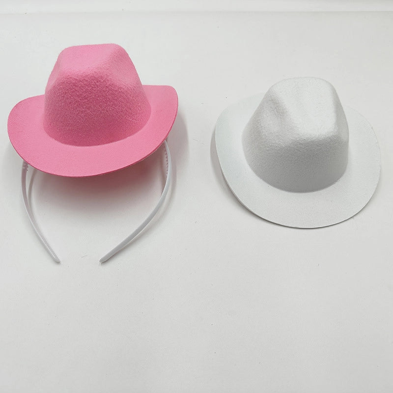 Cowboy Style Nonwoven Solid Color Pet Hat