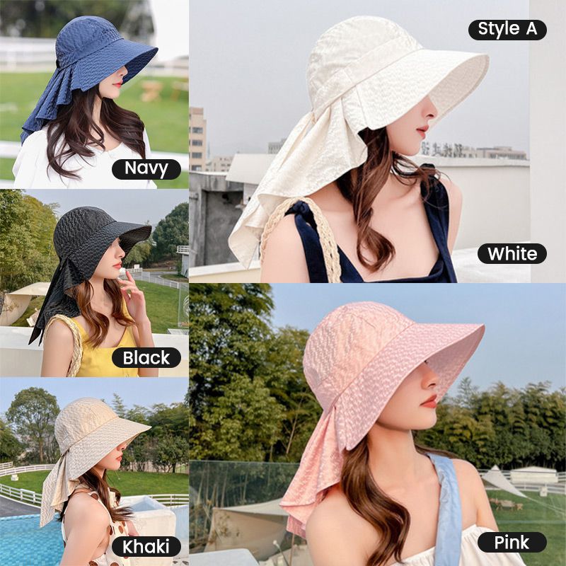 Women's Wide Brim All-match Sun Hat with Neck Flap50% OFF