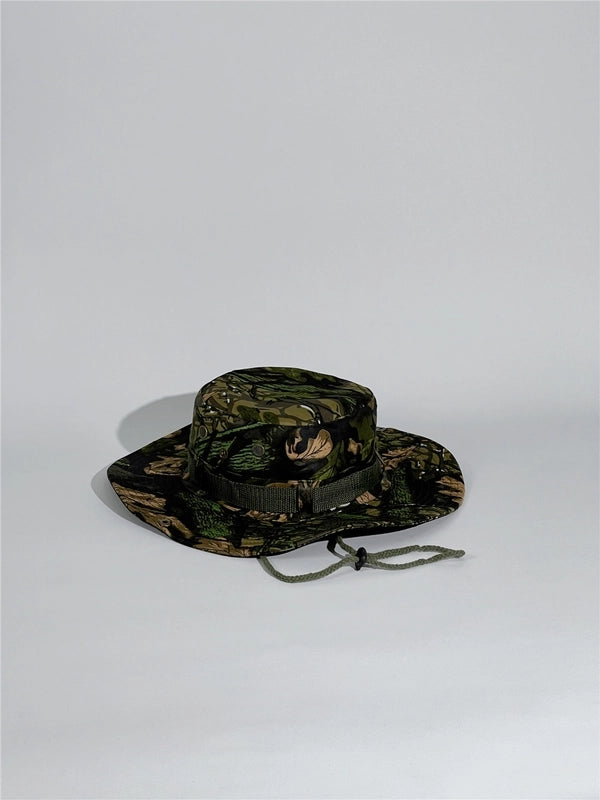 Unisex Tropical Solid Color Wide Eaves Bucket Hat