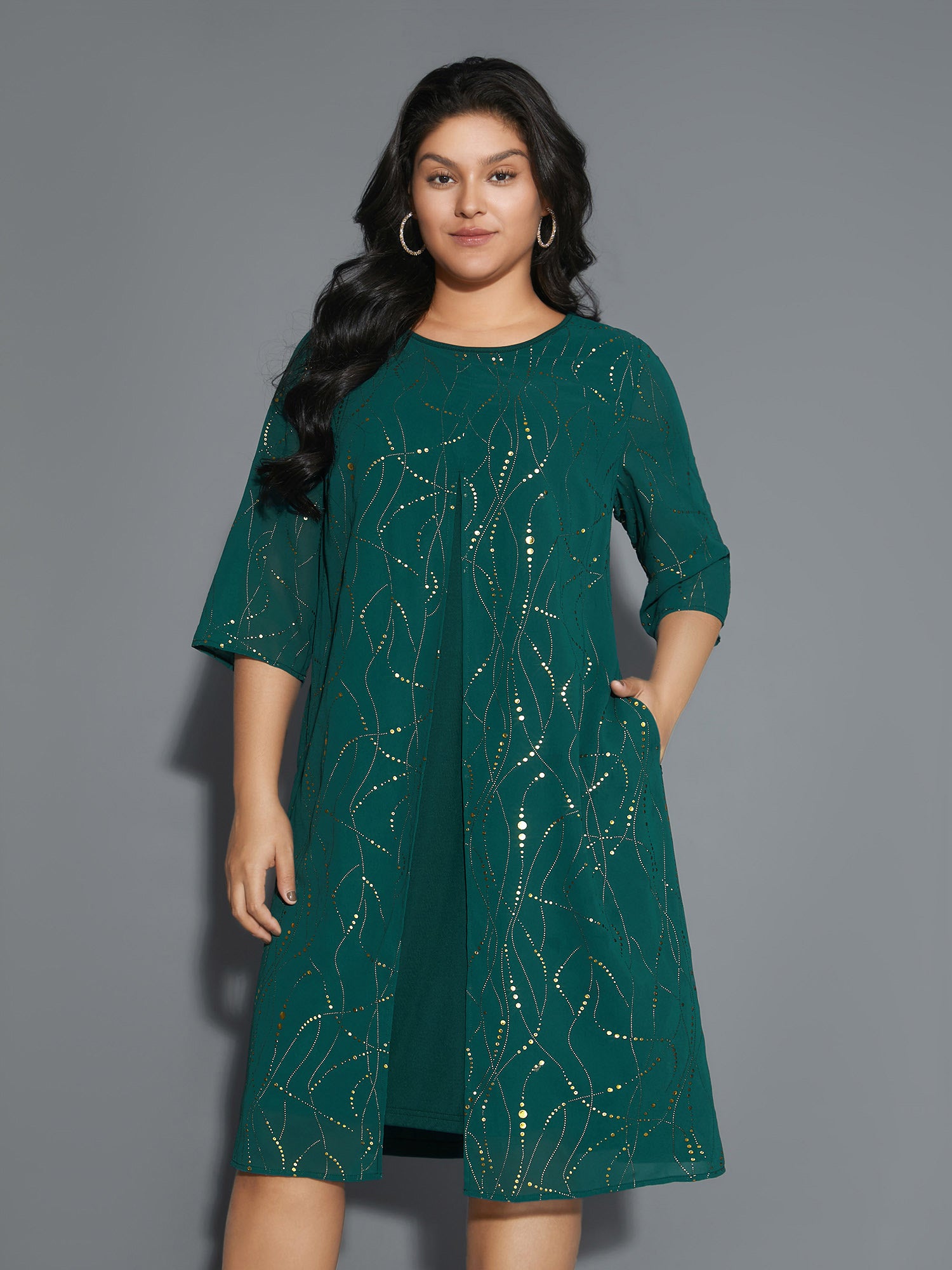 Glitter 2-In-1 Layered  Dress