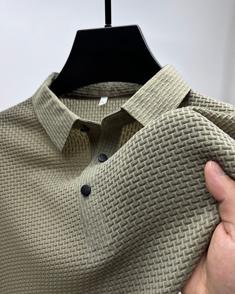 Men's ice silk breathable slim business short-sleeved【Buy 2 free shipping】