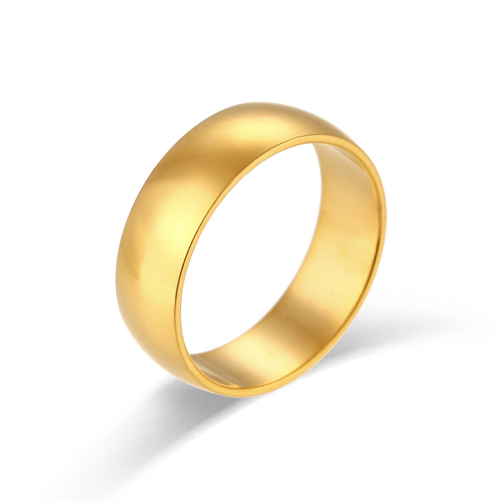 Minimalist Fashion Round Geometric Stainless Steel 18K Gold Plated Rings