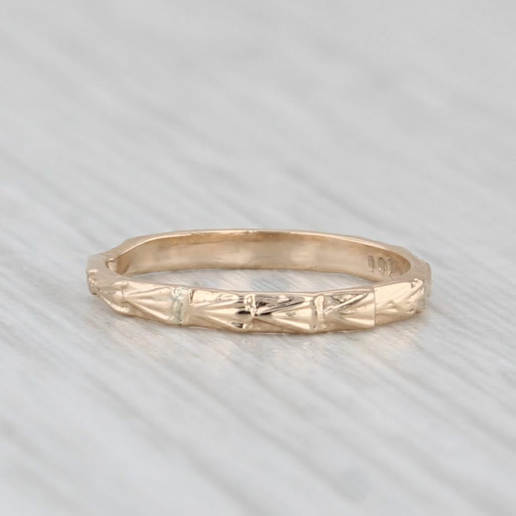 Floral Etched Baby Ring Small Size Vintage Band