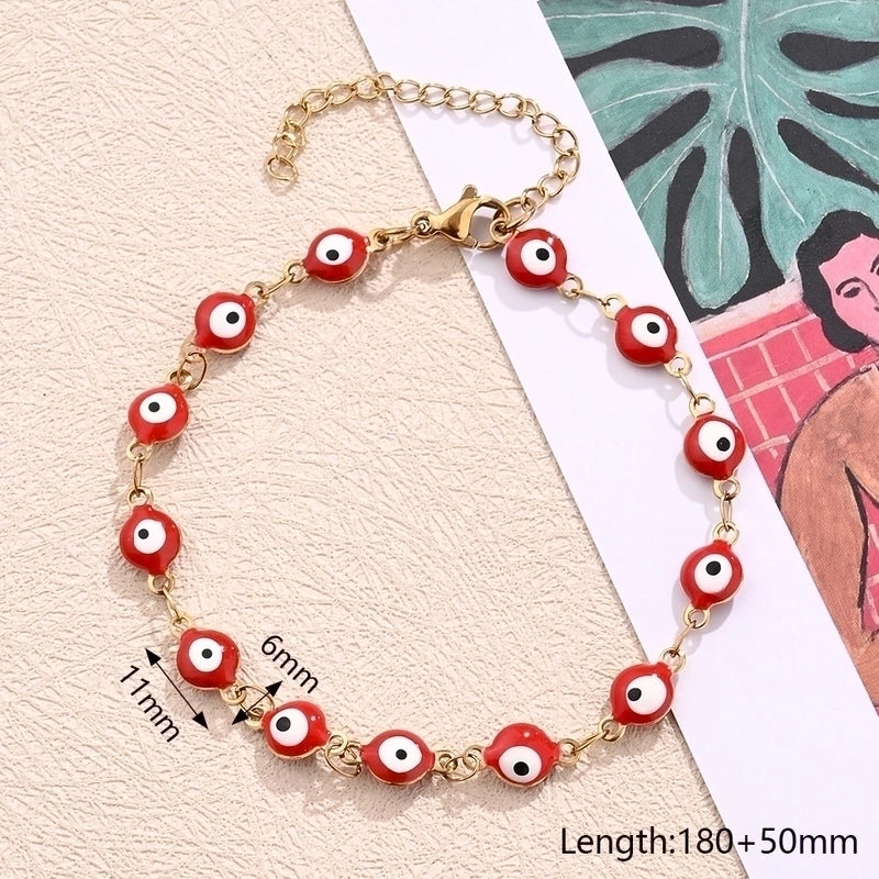 Casual Modern Style Minimalist Round Eye 304 Stainless Steel 18K Gold Plated Bracelets In Bulk