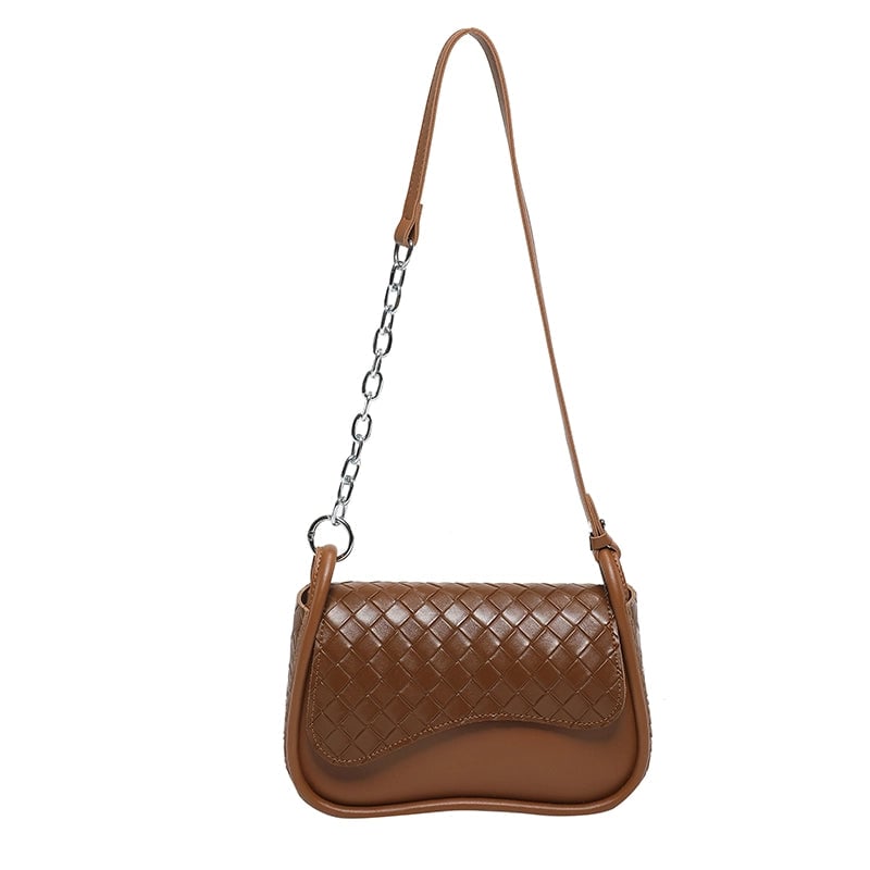 Women's Small Pu Leather Solid Color Elegant Square Flip Cover Shoulder Bag Crossbody Bag
