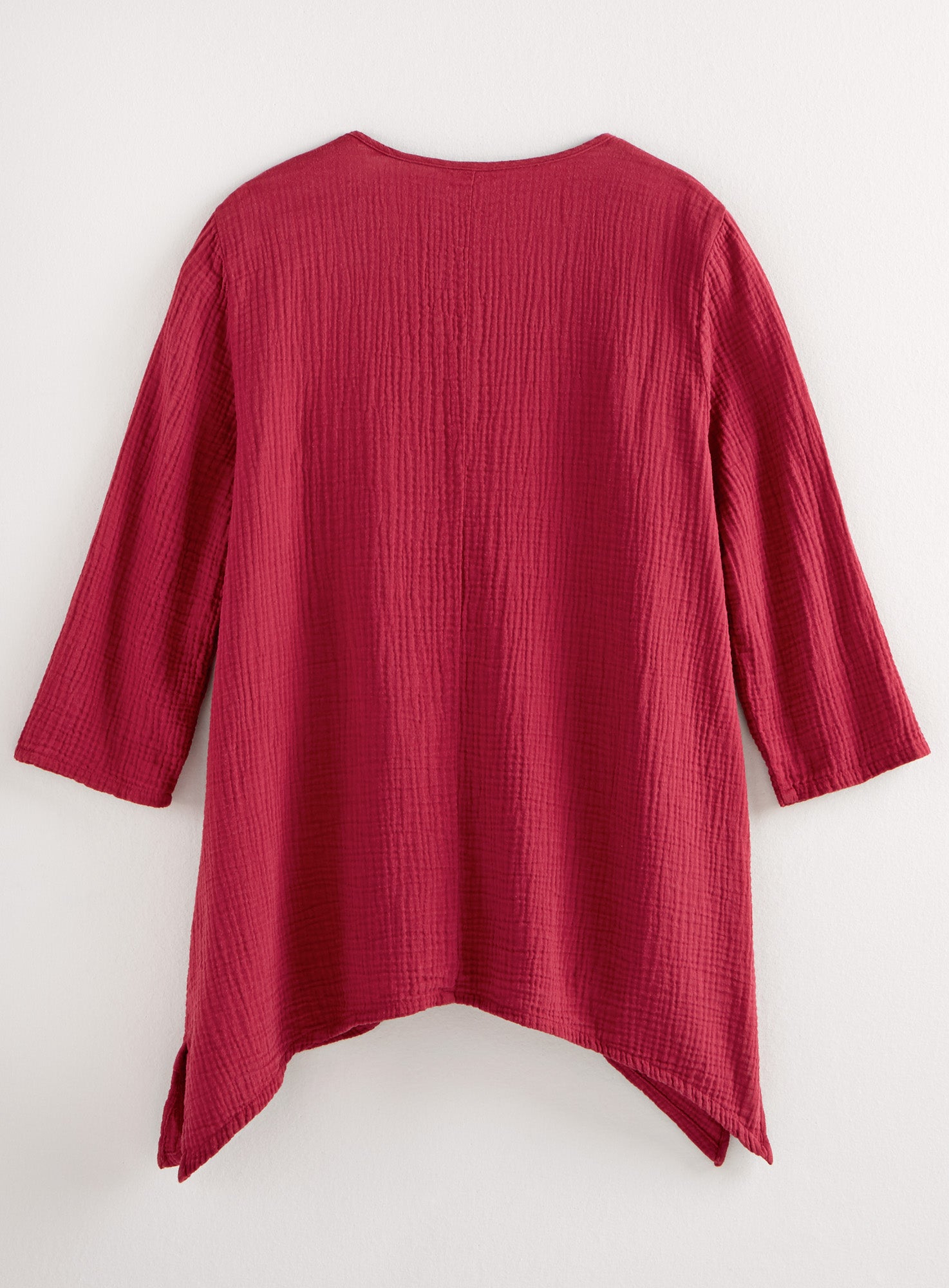 Cotton Ripple Handkerchief Hem Top