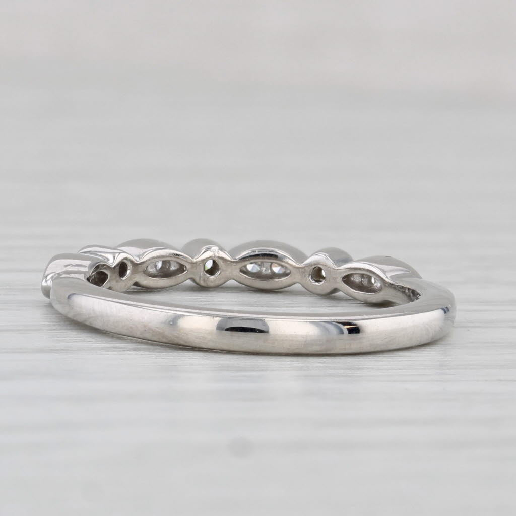 0.10ctw Diamond Ring 14k White Gold Stackable Wedding Band Size 6.5