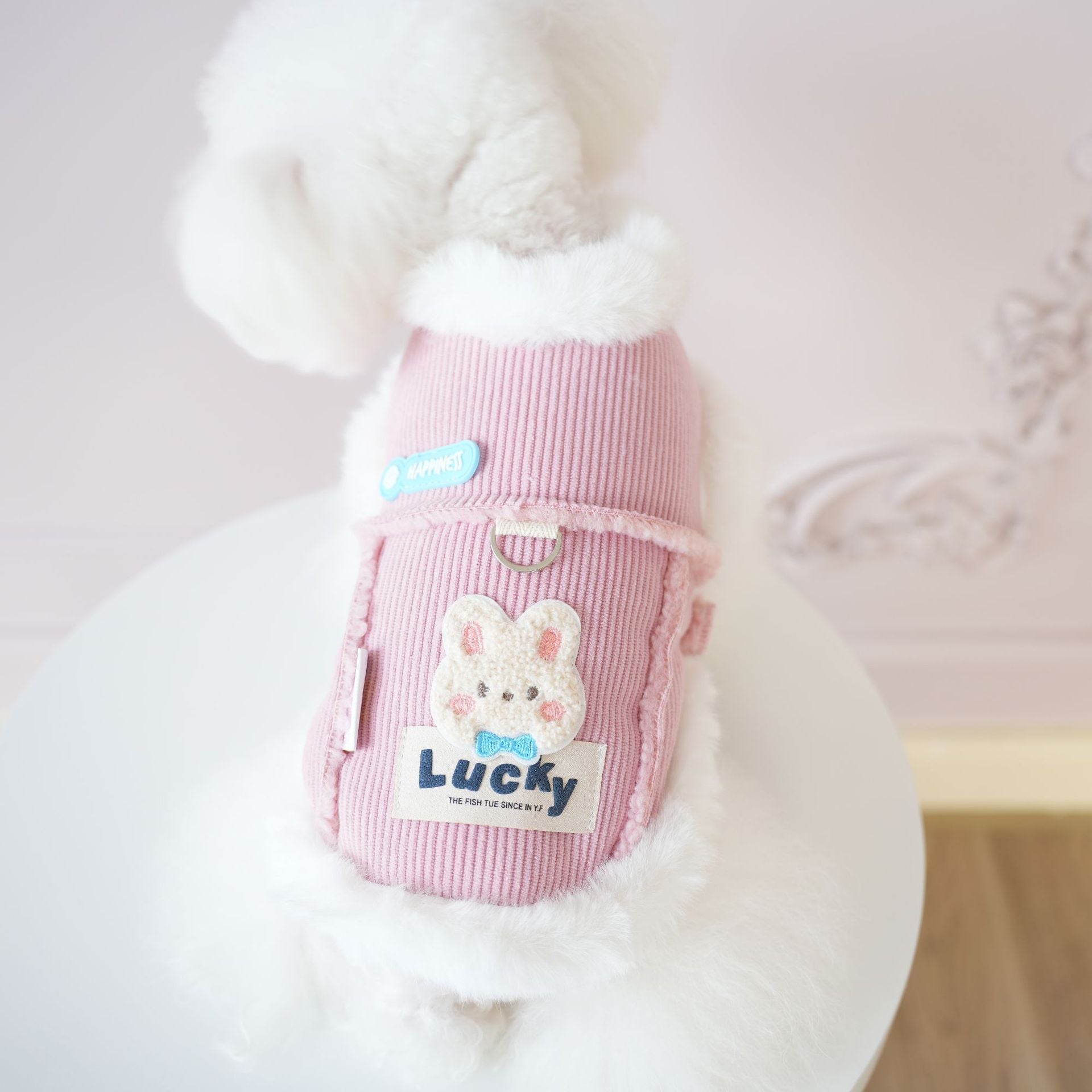 Furry Collar Rabbit Corduroy Dog Cat Jacket