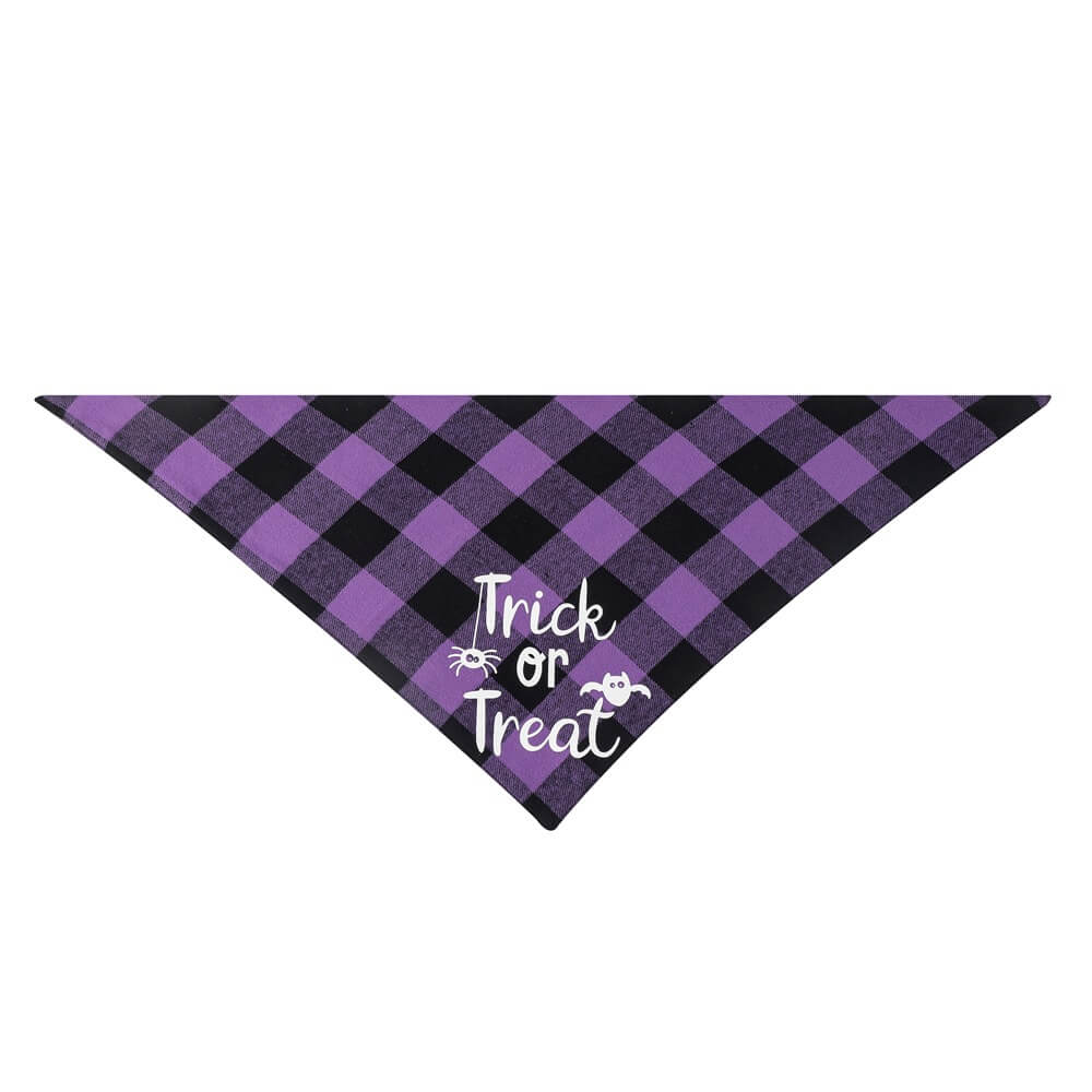 Halloween Pet Plaid Letter Bib | Cotton Gift Bib for Pets