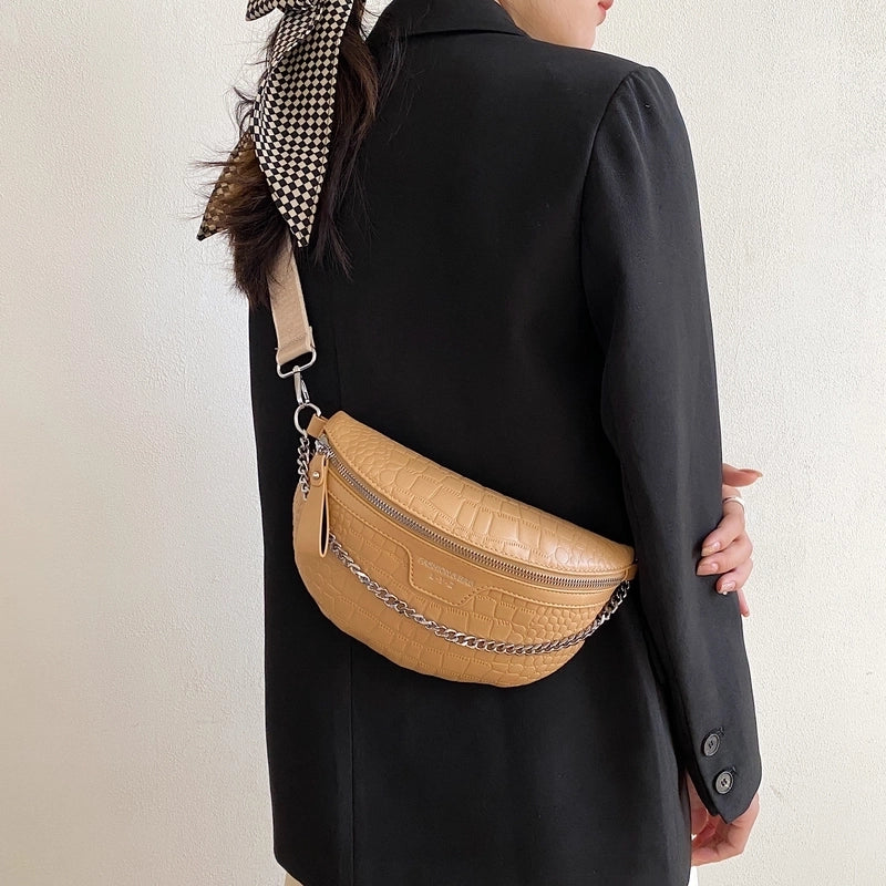 Women's Streetwear Solid Color Pu Leather Waist Bags