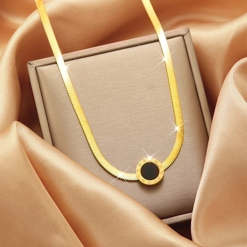 Titanium Steel Vintage Style Tassel Plating Doll Constellation Crown Pendant Necklace
