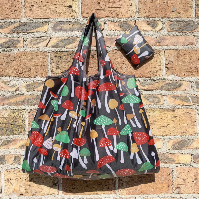Printed Environmental Bag Large 210T Supermarket Folding Shopping Bag Thickened Tote Bag Shopping Bag