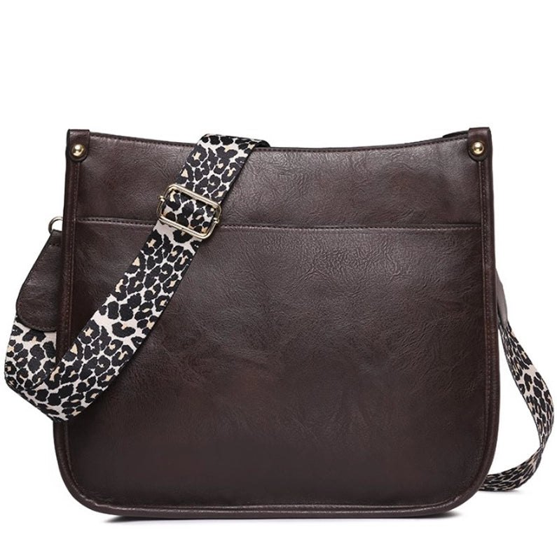 Women's Autumn&winter Pu Leather Solid Color Fashion Square Zipper Shoulder Bag Messenger Bag