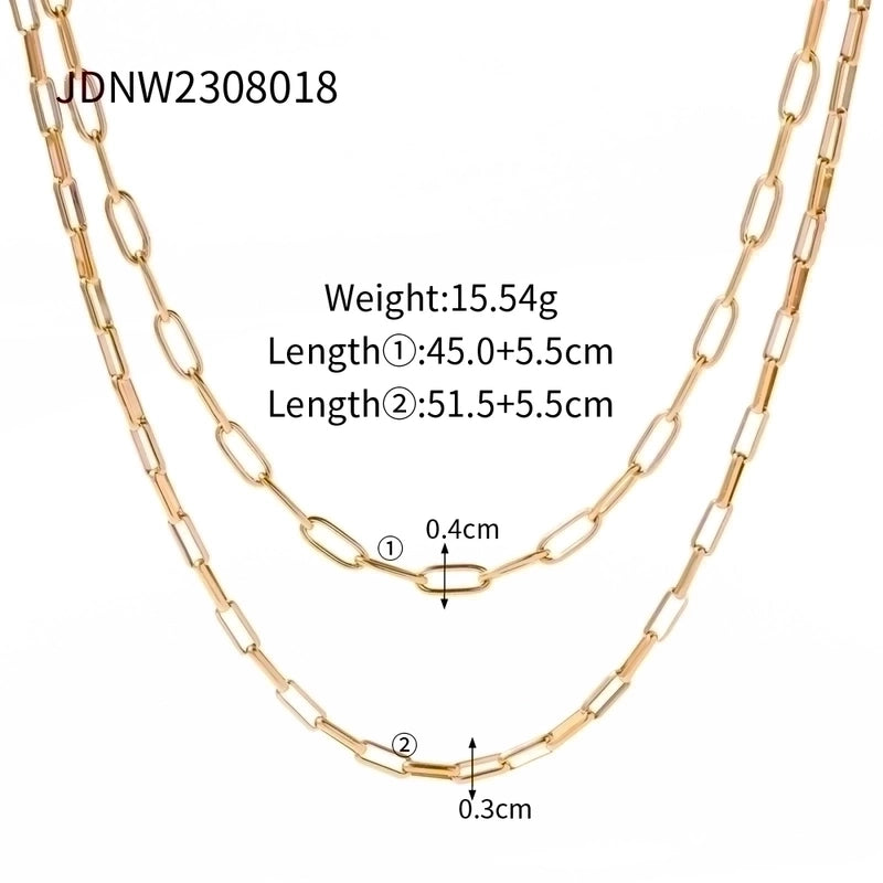 IG Style Solid Color Stainless Steel Plating Necklace