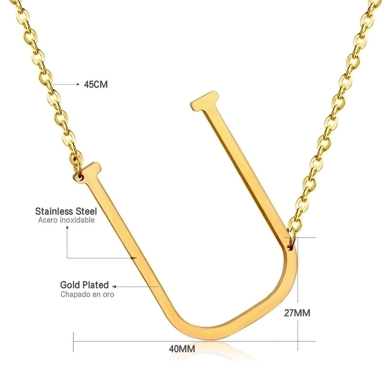 Stainless Steel Fashion Plating Letter Necklace