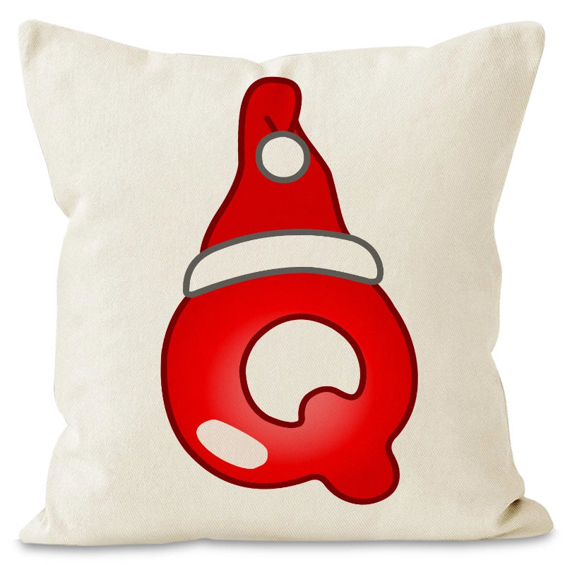 Christmas  Cute Modern Style Christmas Hat Letter Linen Polyester Pillow Cases Couch & Sofa Decor
