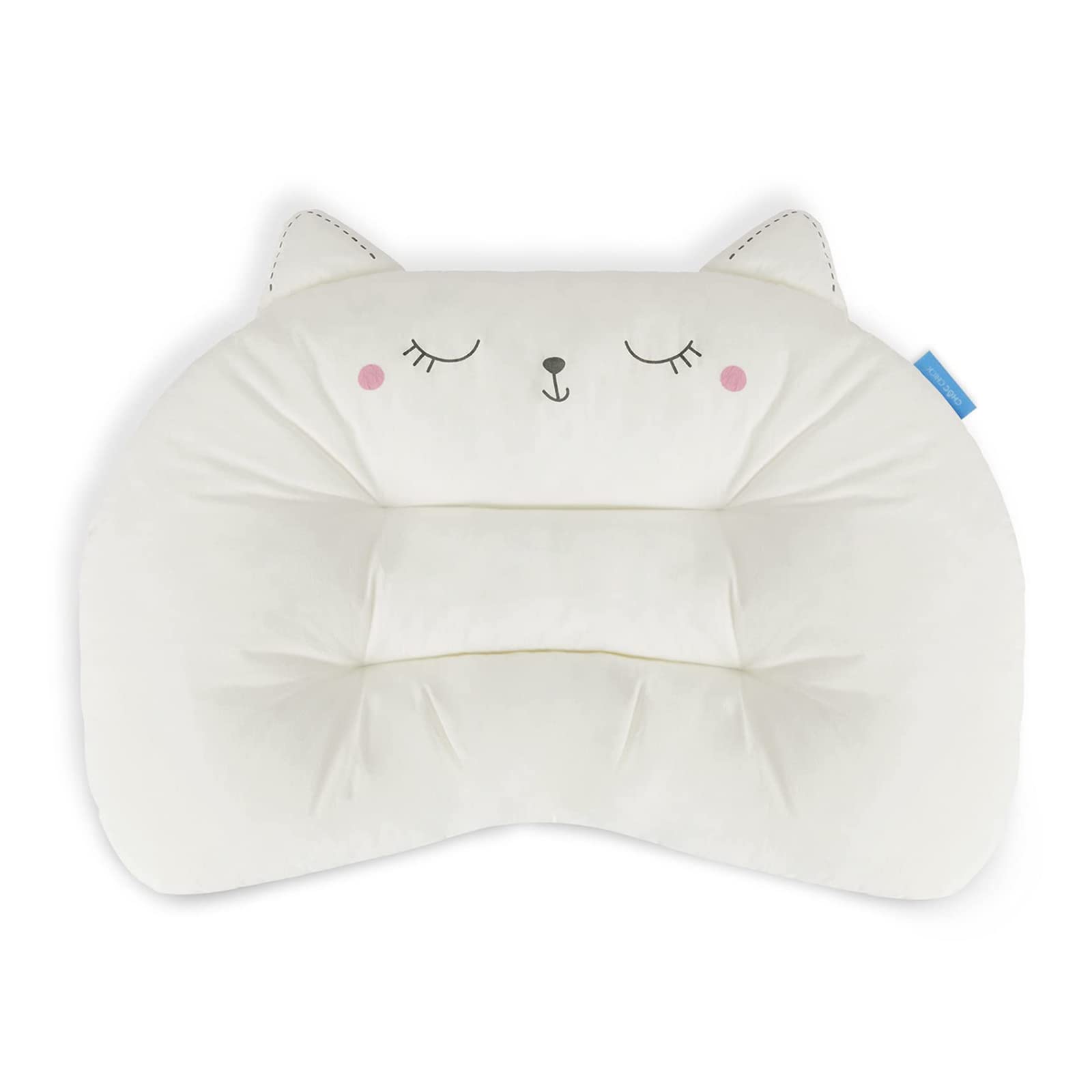 100% Cotton Toddler Pillow with Cute Cat Design Hypoallergenic Kids Pillows with Soft Neck Support for Bed Room (cat)