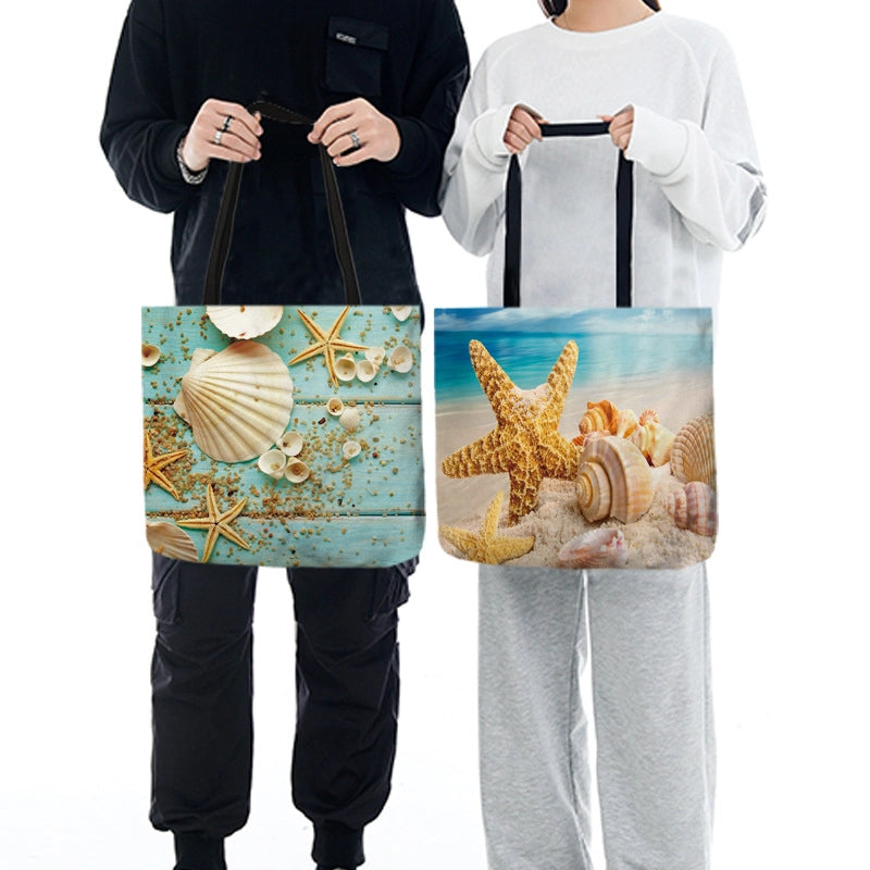 Women's Medium Polyester Underwater World Vacation Beach Square Open Tote Bag
