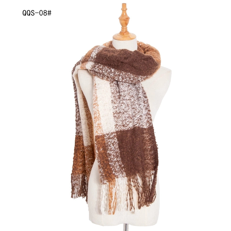 Unisex Casual Minimalist Lattice Polyester Scarf